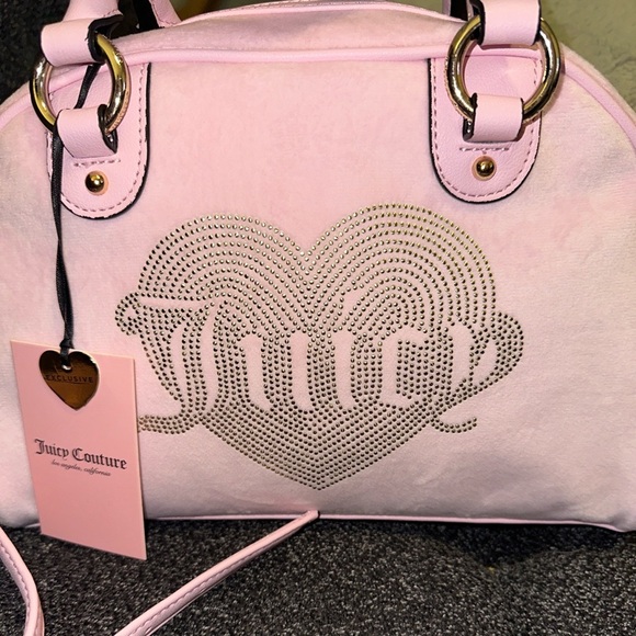 Juicy Couture Light Pink Velour Purse - Picture 4 of 9